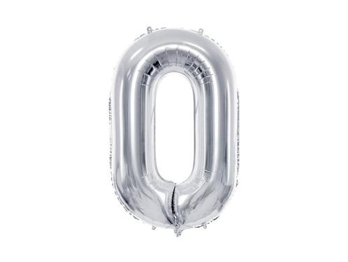 Foil Balloon Number 0, 72cm, silver, Hobby en Vrije tijd, Feestartikelen, Nieuw, Verzenden