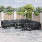 vidaXL Tuinbank Set 12 pcs Zwart Aluminium, Tuin en Terras, Verzenden, Nieuw