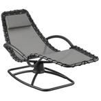 tectake Ligstoel Toulon, ergonomisch, schommelfunctie - grij, Tuin en Terras, Tuinsets en Loungesets, Verzenden, Nieuw
