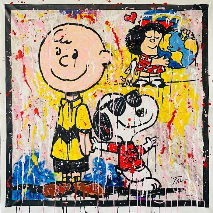 Joaquim Falco - SNOOPY AND HIS FRIENDS.XL, Antiek en Kunst, Kunst | Schilderijen | Modern