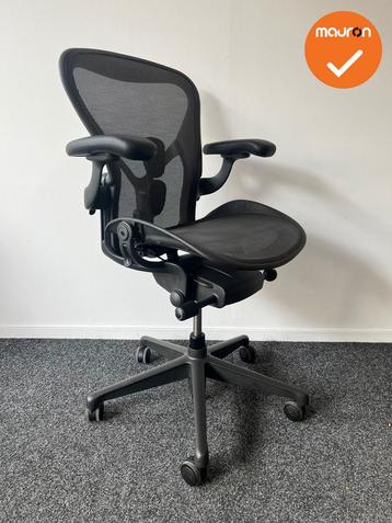 Herman Miller - Aeron - B - Posture Fit  - Zwart voetkruis, Ophalen of Verzenden, Stoel