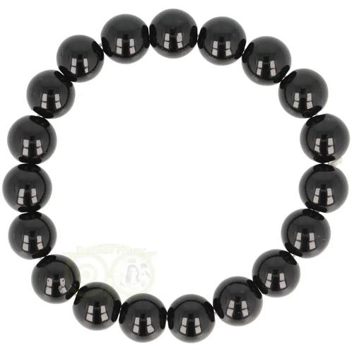 Zwarte Toermalijn armband 10 mm, Bijoux, Sacs & Beauté, Pierres précieuses, Envoi