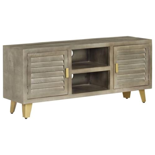 vidaXL Tv-meubel 110x30x48 cm massief mangohout met messing, Huis en Inrichting, Kasten |Televisiemeubels, Nieuw, Verzenden