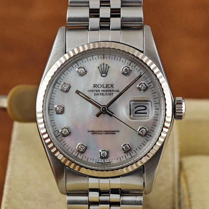Rolex - Datejust 36 MOP Diamonds Dial Solid Gold Fluted, Handtassen en Accessoires, Horloges | Heren