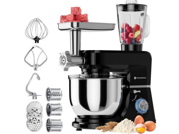 Veiling - KitchenBrothers Keukenmachine 6L/1500W Zwart, Huis en Inrichting, Keuken | Keukenbenodigdheden