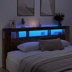 vidaXL Hoofdeinde met LED 220x18,5x103,5 cm bewerkt hout oud, Verzenden, Nieuw