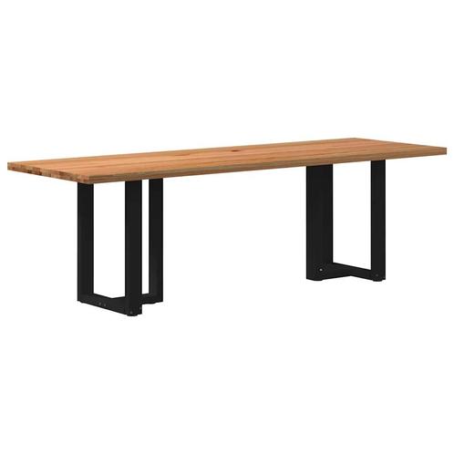vidaXL Eettafel rechthoekig 240x80x74 cm massief eikenhout, Huis en Inrichting, Tafels | Eettafels, Nieuw, Verzenden