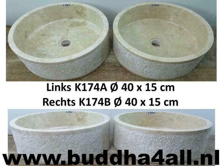 witte / beige waskom sets - tweedelige marmeren wasbak set, Huis en Inrichting, Badkamer | Badkamermeubels, Wasbak of Wastafel