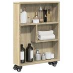 vidaXL Smalle Opbergtrolley Sonoma Eiken 48x13x68 cm Bewerkt, Huis en Inrichting, Kasten | Boekenkasten, Verzenden, Nieuw