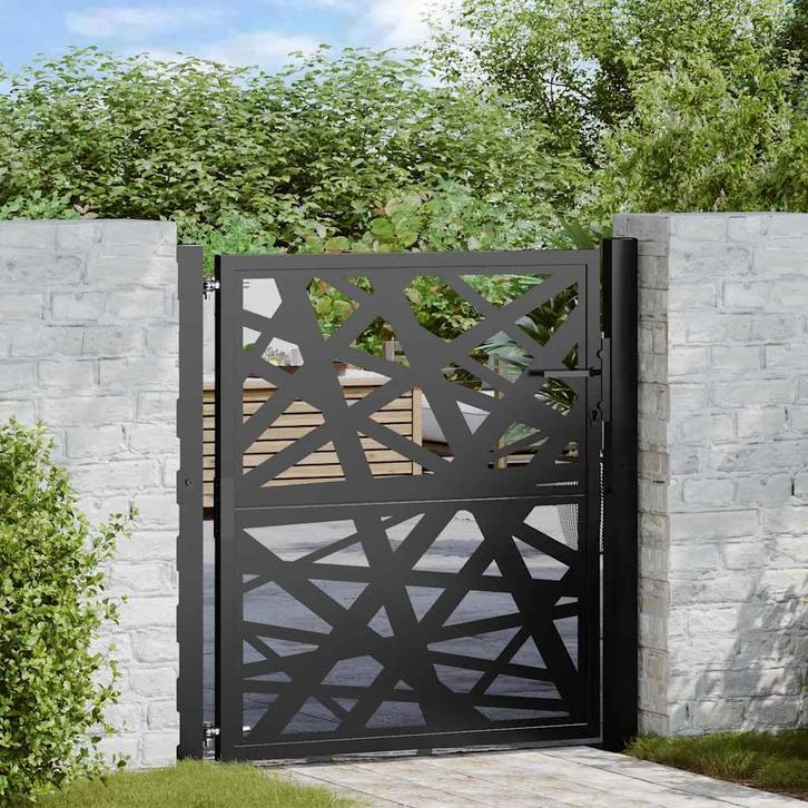 Poort Zwart 105x106cm | Retour Deal | 55% Korting!, Tuin en Terras, Tuinhekken en Hekwerk, Met poort, Nieuw, IJzer, Tuinhek, Verzenden