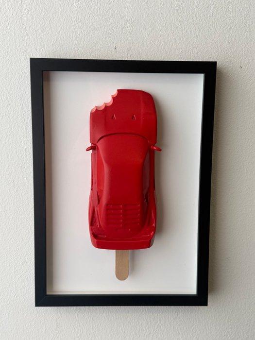 Henevor - Ferrari F40 Lollipop | Red | Handpainted Wall, Antiek en Kunst, Kunst | Schilderijen | Modern