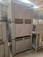 Kunststof palletbox 120x100x86cm gesloten  met 3 sledes, Ophalen of Verzenden