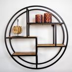 Sari Étagère Murale Industrielle Bois Métal Ø76 | PRIX BAS
