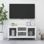 vidaXL Tv-meubel 105x35x52 cm staal en glas wit, Huis en Inrichting, Kasten |Televisiemeubels, Verzenden, Nieuw