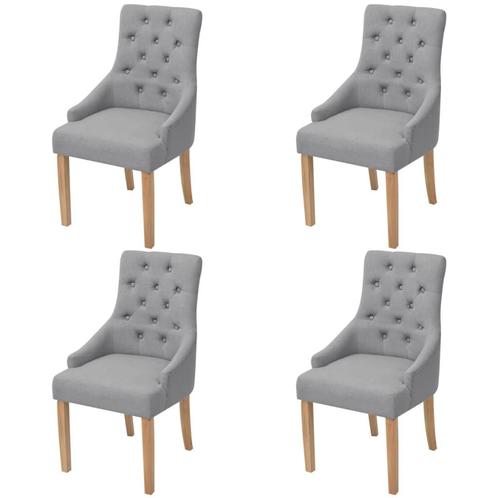 vidaXL Eetkamerstoelen 4 st stof lichtgrijs, Huis en Inrichting, Stoelen, Nieuw, Verzenden