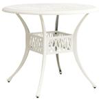 vidaXL Table de jardin Blanc 90x90x74 cm Aluminium coulé, Verzenden