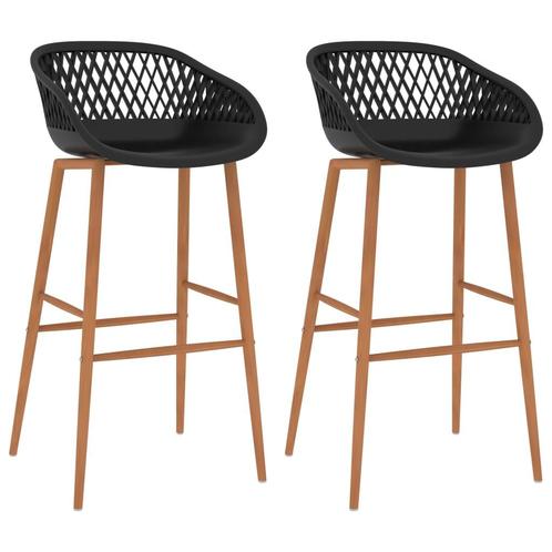 vidaXL Barstoelen 2 st zwart, Huis en Inrichting, Barkrukken, Nieuw, Verzenden