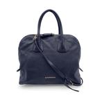 Burberry - Black Leather Greenwood Dome Bag Satchel with