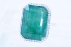 Zonder Minimumprijs - Ring Platina - 19.98ct. tw. Smaragd -, Handtassen en Accessoires, Ringen, Nieuw
