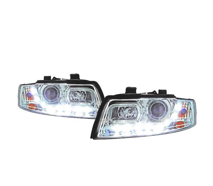 PHARES DAYLIGHT AUDI A4 B6 00-04 CHROMÉ CLAIR, Autos : Pièces & Accessoires, Éclairage, Envoi