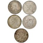 België. Leopold II (1865-1909). 5 Francs 1868/1873 (5 stuks)