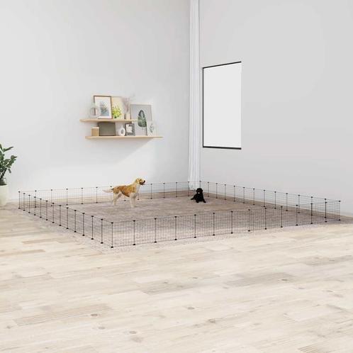 vidaXL Huisdierenkooi met deur 52 panelen 35x35 cm staal, Dieren en Toebehoren, Knaagdieren en Konijnen | Hokken en Kooien, Nieuw
