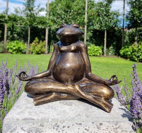 sculptuur, Mediterende kikker - 27 cm - Brons, Antiek en Kunst, Curiosa en Brocante