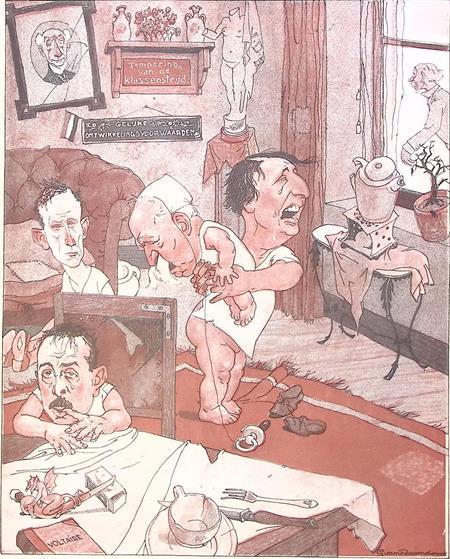 Spotprent over het vertrek van Henri Marchant bij de VDB, Antiquités & Art, Art | Lithographies & Sérigraphies, Envoi