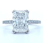 Zonder Minimumprijs - Ring Platina -  3.32ct. tw. Diamant, Handtassen en Accessoires, Ringen, Nieuw