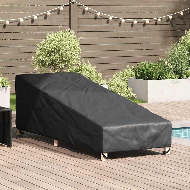vidaXL Tafel- en Stoelhoes Buiten Zwart 210 x 80 x 75 cm, Tuin en Terras, Tuinmeubel-accessoires, Nieuw, Verzenden