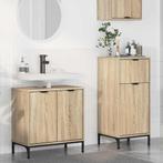 vidaXL Badkamermeubel Set Geruit 2 pcs Sonoma eiken 39,5 x, Huis en Inrichting, Badkamer | Badkamermeubels, Verzenden, Nieuw