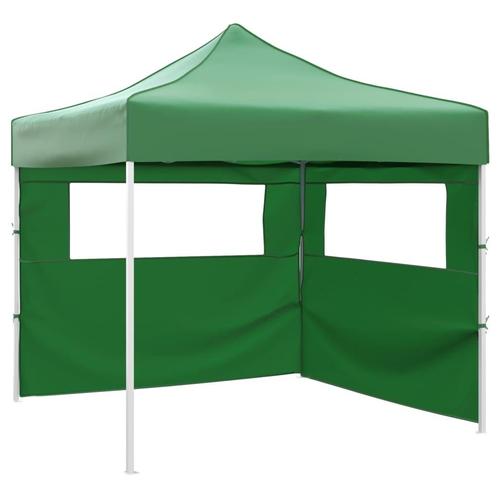 vidaXL Vouwtent met 2 wanden 3x3 m groen, Tuin en Terras, Partytenten, Nieuw, Verzenden