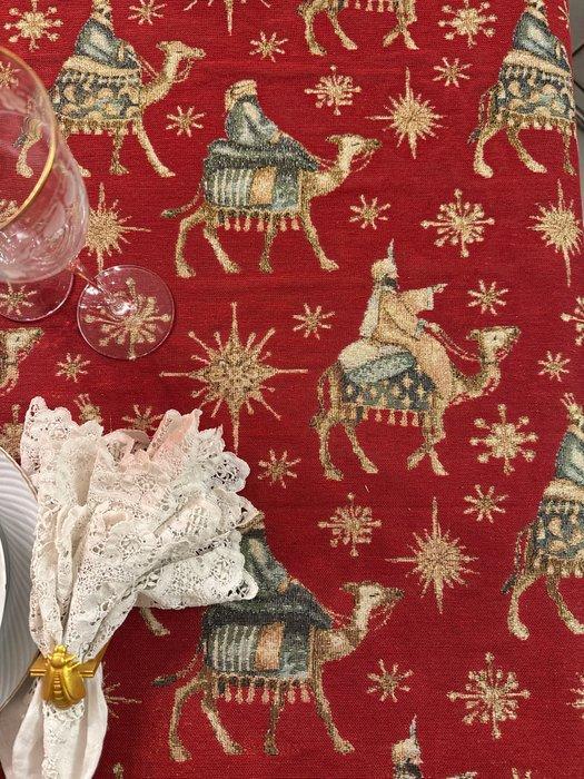 san Leucio - Grote kersttafelkleed Gobelin tapijt met de, Diversen, Kerst