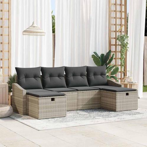 vidaXL Tuinbank Set 6 pcs Lichtgrijs 55 x 62 x 69 cm Poly, Tuin en Terras, Tuinsets en Loungesets, Nieuw, Verzenden