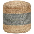 vidaXL Poef handgemaakt 40x45 cm jute olijfgroen, Verzenden, Nieuw