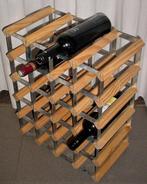 Porte-bouteilles - bois et métal - cinq par quatre cases