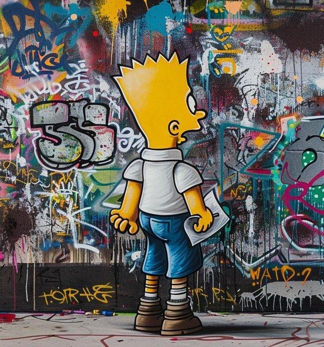 Dine Chanima - (XXL) Giant Bart Simpson Color Clash, Antiquités & Art, Art | Objets design
