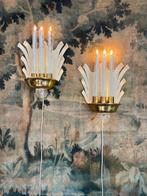 Wandkandelaar (2) - Glas, Messing, Metaal - Theaterlampen