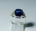 Ring - 18 karaat Witgoud Saffier - Diamant, Nieuw
