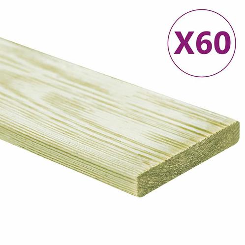 vidaXL Terrasplanken 60 st 7,2 m² 1 m geïmpregneerd massief, Doe-het-zelf en Bouw, Vloerdelen en Plavuizen, Nieuw, Verzenden
