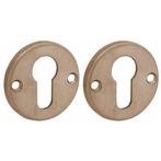 Set van twee PC-plaatjes Facet BB messing antiek, Klink of Kruk