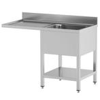 Spoeltafel | RVS | 1 Spoelbak (Rechts) + Afdruipvlak |, Verzenden