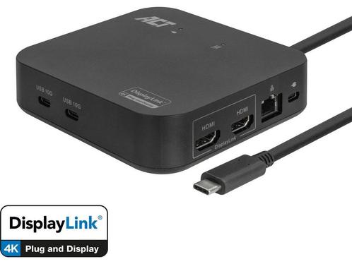 ACT USB-C Docking Station 4K, voor 2 HDMI monitoren,, Huis en Inrichting, Woonaccessoires | Overige, Zo goed als nieuw, Verzenden