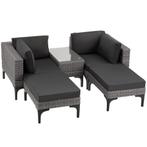 tectake Wicker lounge Bellaria met aluminium frame - grijs, Tuin en Terras, Verzenden, Nieuw