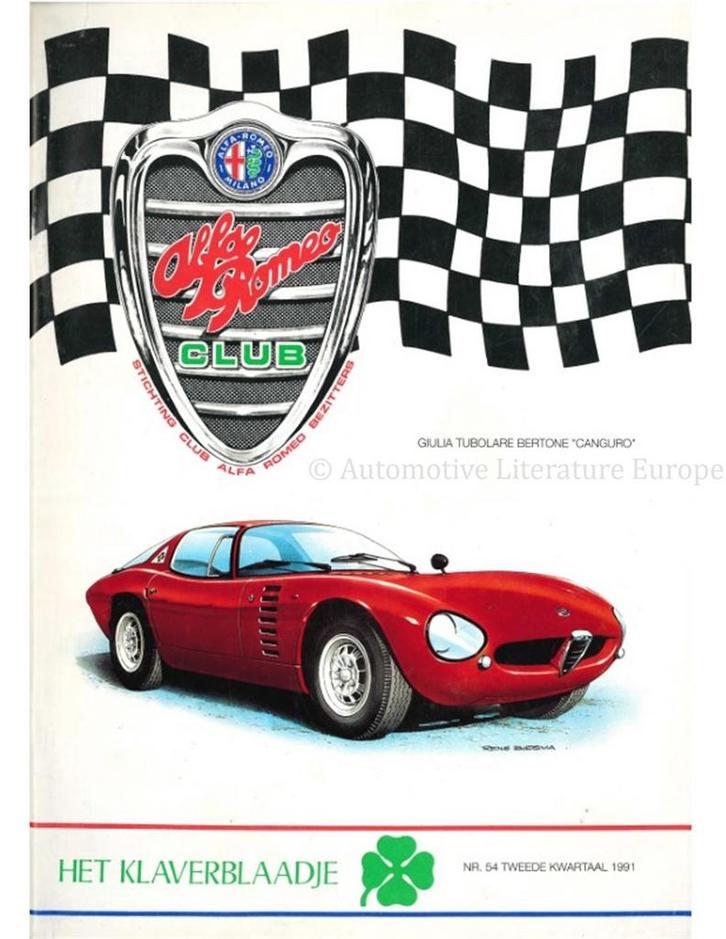 1991 ALFA ROMEO CLUB HET KLAVERBLAADJE 54 NEDERLANDS, Boeken, Auto's | Folders en Tijdschriften