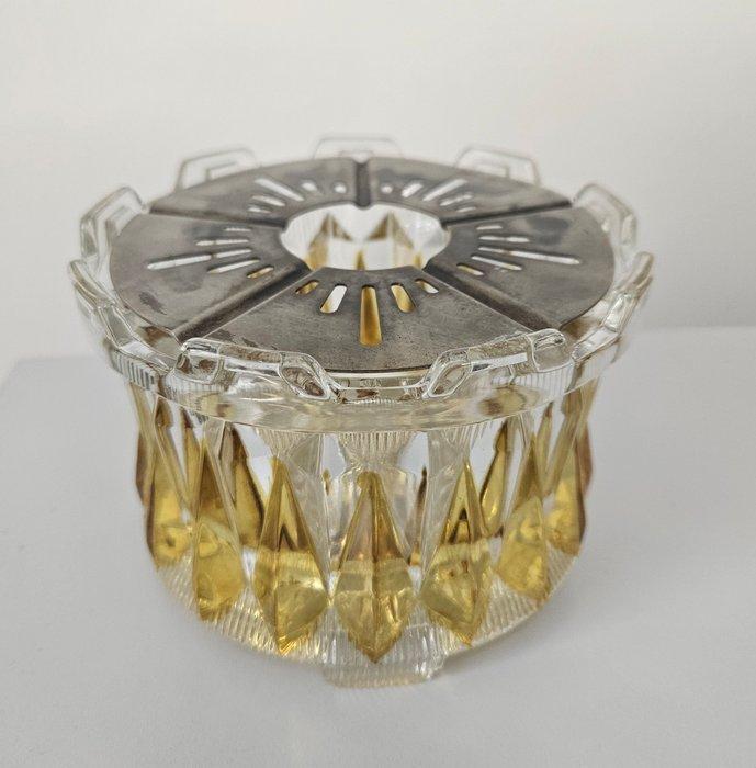 Rechaud - Boheems glas, Bohemia glass - Glas - Warmhouder -, Antiquités & Art, Antiquités | Meubles | Tables