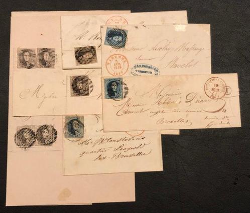Belgique 1851/1858 - Médaillon 6 & 7 sur lettres avec, Postzegels en Munten, Postzegels | Europa | België