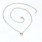 Halsketting - 14 karaat Witgoud - 0.22ct. tw. Diamant, Handtassen en Accessoires, Kettingen, Nieuw