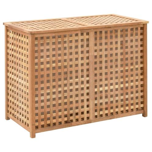 vidaXL Wasmand 87,5x46x67 massief walnotenhout, Huis en Inrichting, Woonaccessoires | Overige, Nieuw, Verzenden