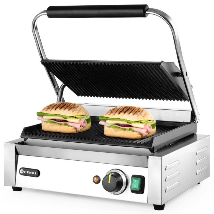 Contact-/Paninigrill | Enkel | Gegroefd Oppervlak 340x230, Zakelijke goederen, Horeca | Keukenapparatuur, Nieuw in verpakking